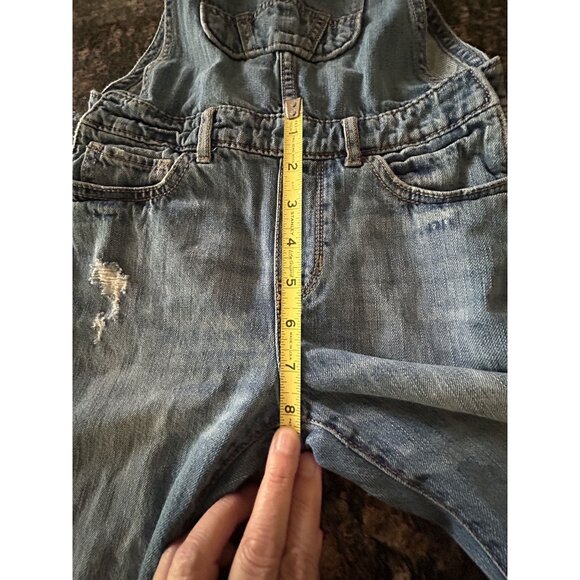 Gap Denim Overalls Medium Distressed Youth Adjustable Straps - Picture 7 of 9